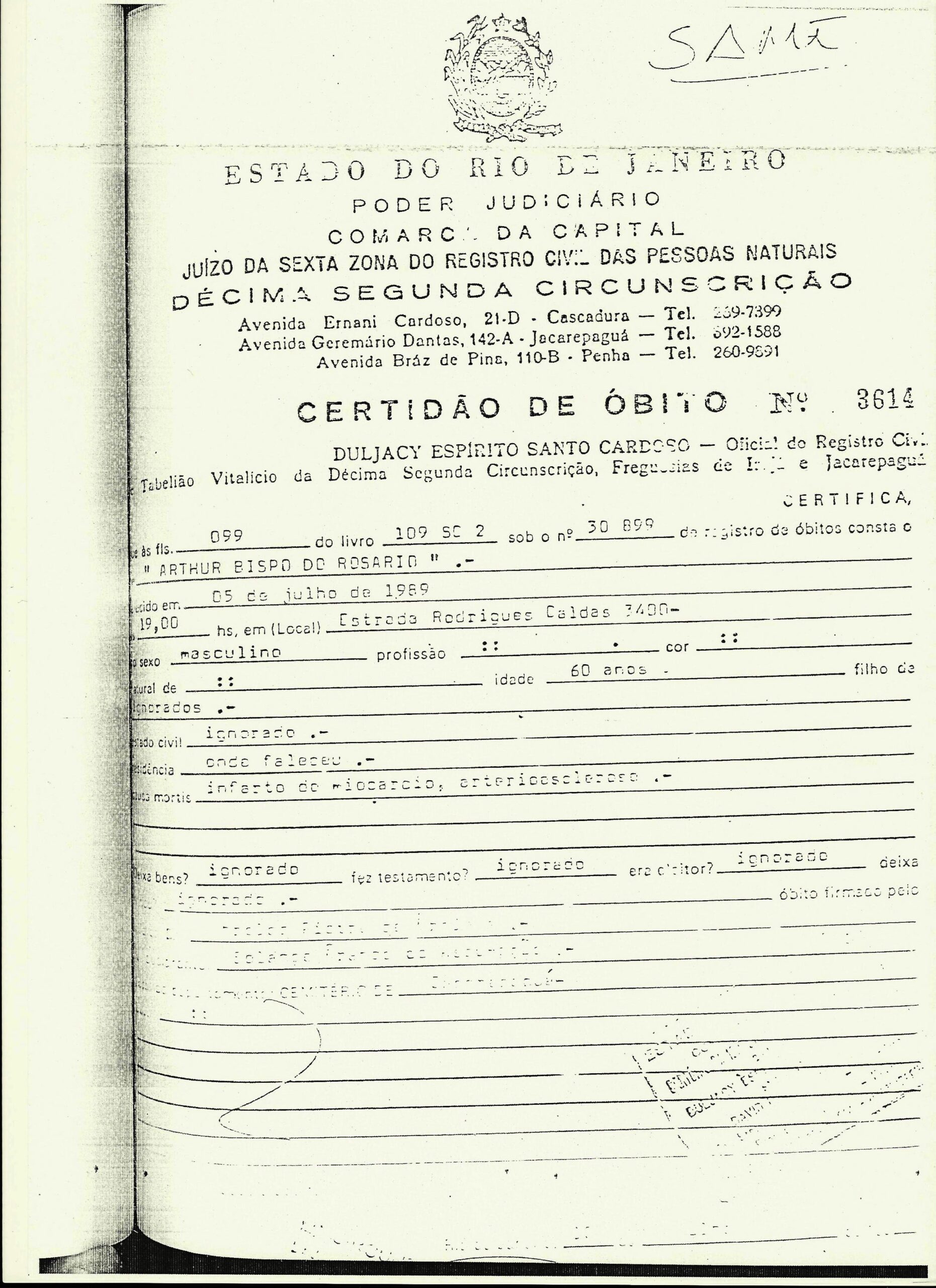 Certidão de óbito